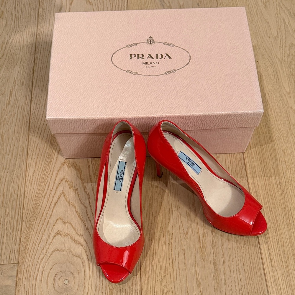 Prada Women's Vibrant Red Heels
